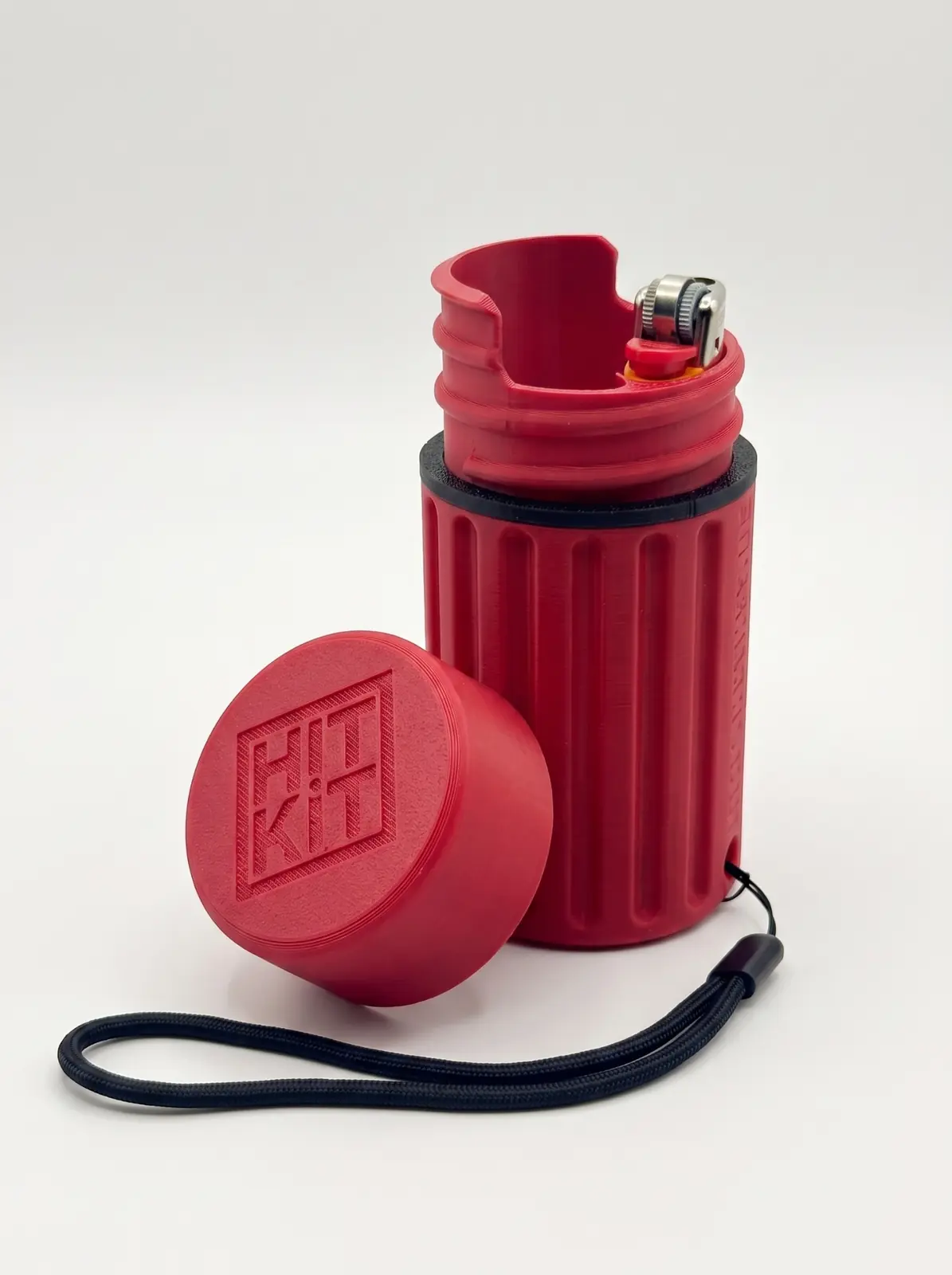 Signal-red 3D-printed Survival Hit Kit carry case with fitted lid